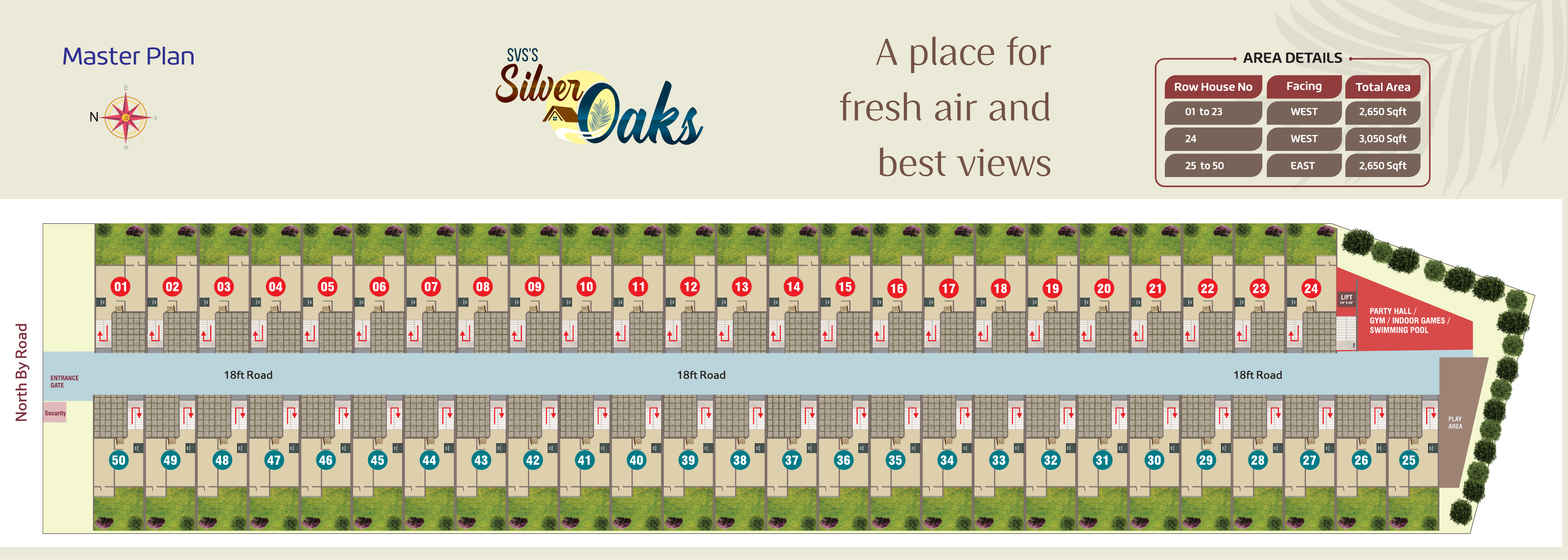 Silver Oaks master plan with villa numbering